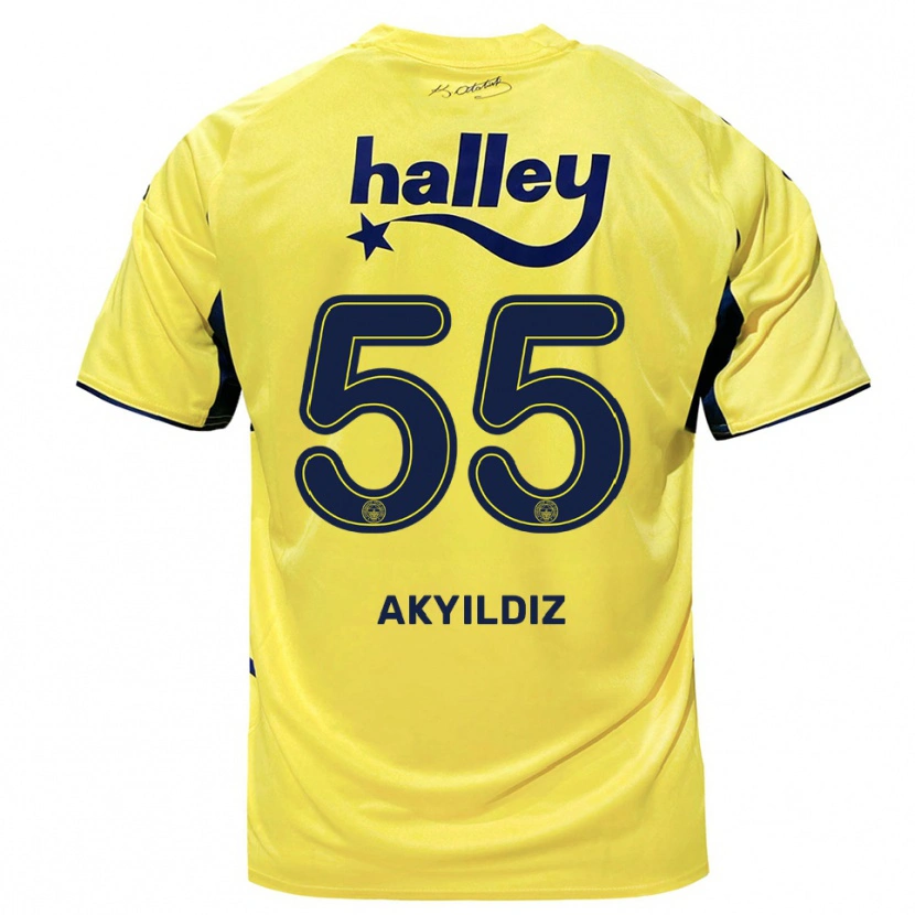 Danxen Dames Mustafa Akyıldız #55 Geel Donkerblauw Uitshirt Uittenue 2025/26 T-Shirt België