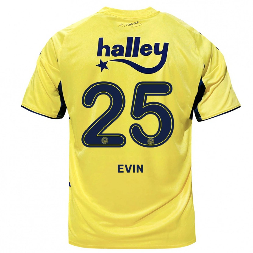 Danxen Dames Yiğit Evin #25 Geel Donkerblauw Uitshirt Uittenue 2025/26 T-Shirt België