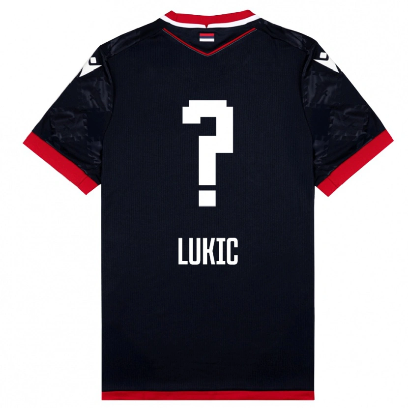 Danxen Dames Bogdan Lukic #0 Zwart Rood Uitshirt Uittenue 2025/26 T-Shirt België