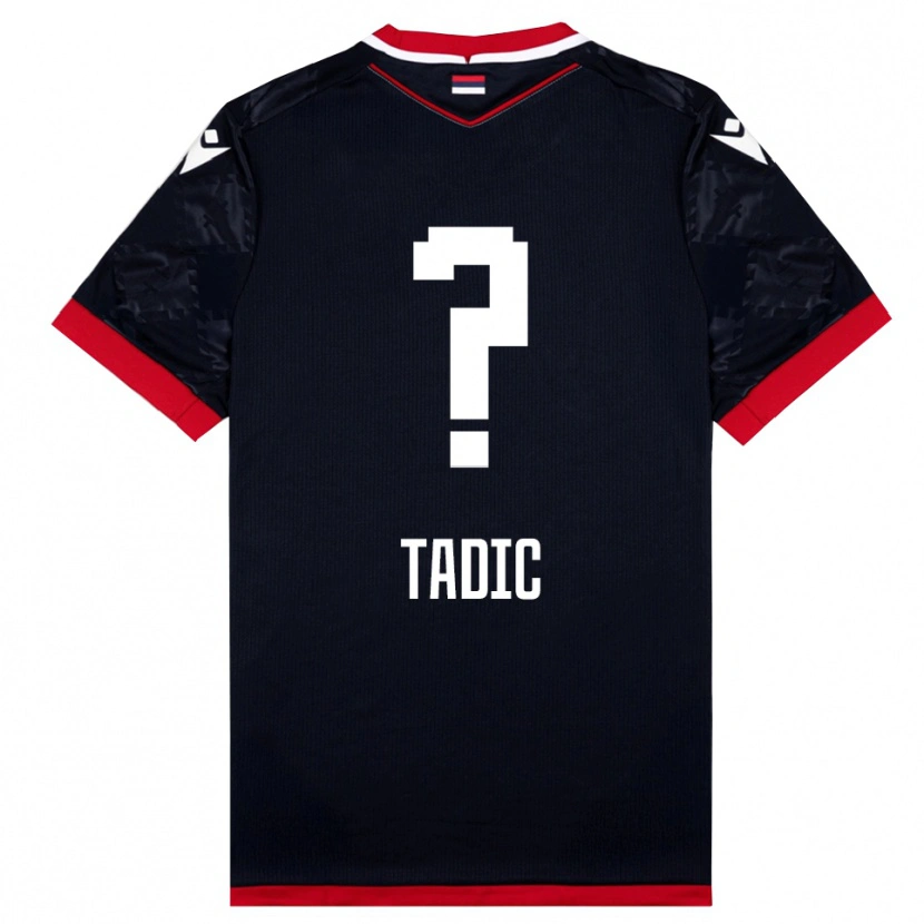 Danxen Dames Luka Tadic #0 Zwart Rood Uitshirt Uittenue 2025/26 T-Shirt België