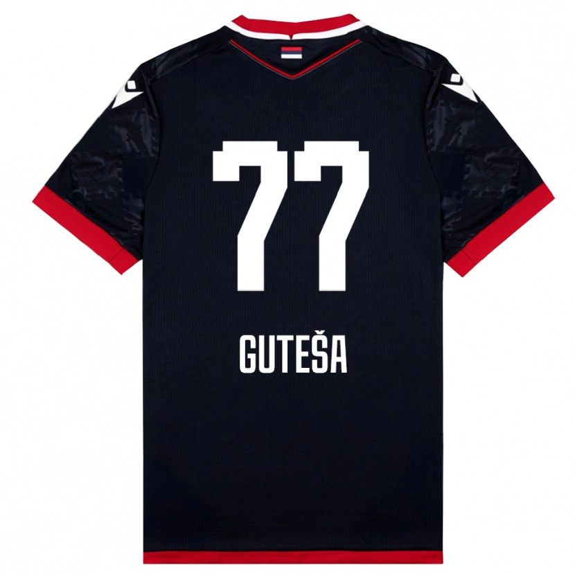 Danxen Dames Ivan Guteša #77 Zwart Rood Uitshirt Uittenue 2025/26 T-Shirt België