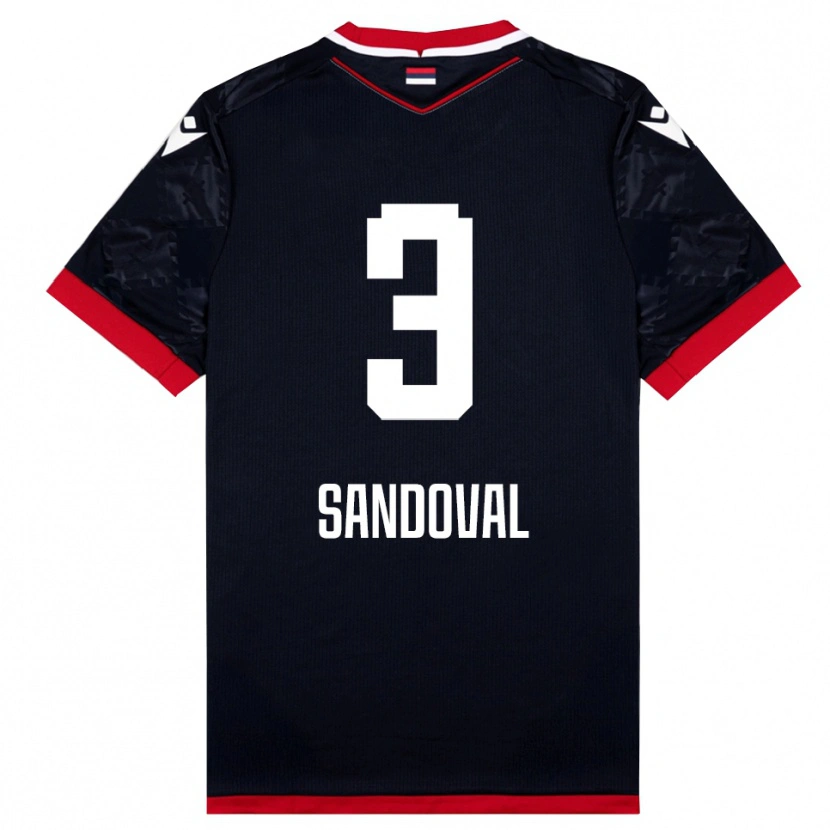 Danxen Dames Keimer Sandoval #3 Zwart Rood Uitshirt Uittenue 2025/26 T-Shirt België