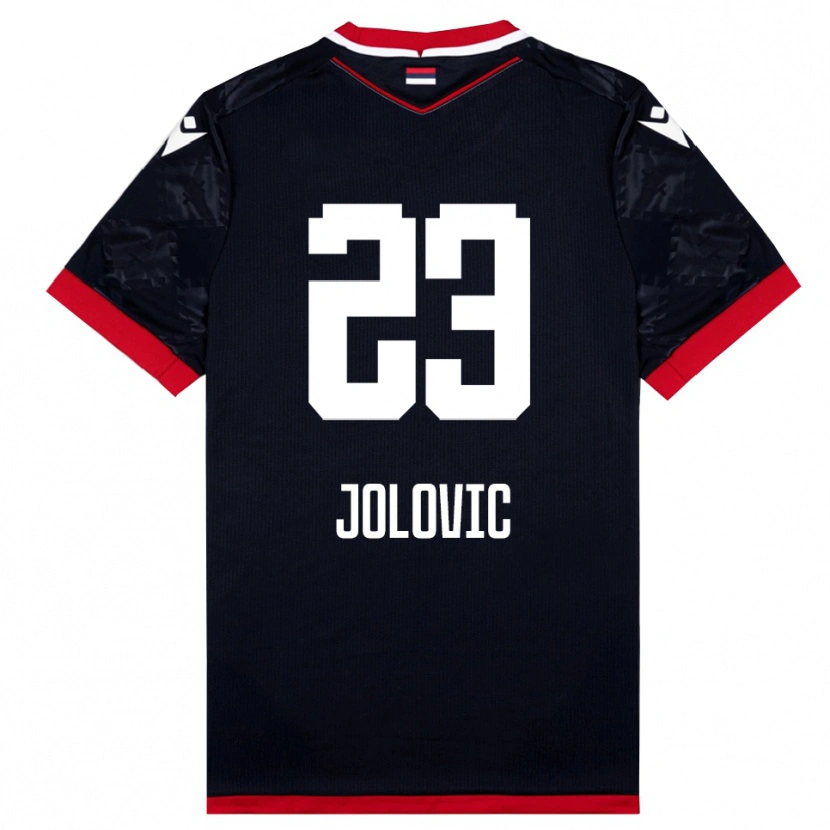 Danxen Dames Bogdan Jolovic #23 Zwart Rood Uitshirt Uittenue 2025/26 T-Shirt België