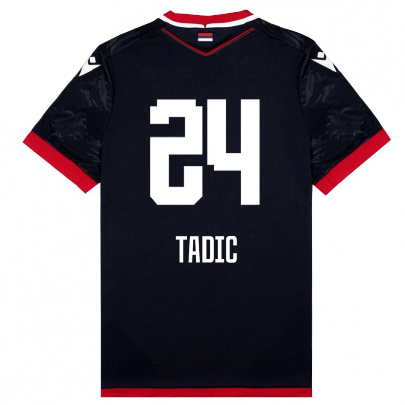 Danxen Dames Ilija Tadic #24 Zwart Rood Uitshirt Uittenue 2025/26 T-Shirt België