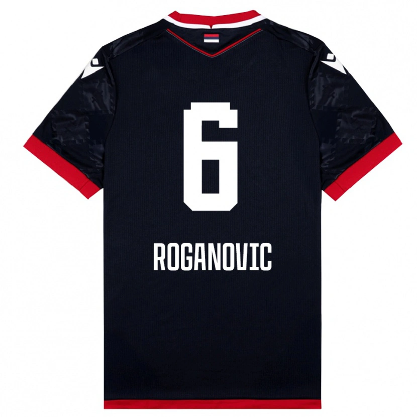 Danxen Dames Vuk Roganovic #6 Zwart Rood Uitshirt Uittenue 2025/26 T-Shirt België