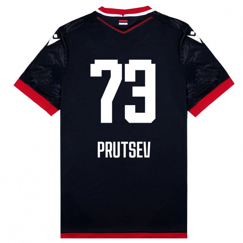 Danxen Dames Egor Prutsev #73 Zwart Rood Uitshirt Uittenue 2025/26 T-Shirt België