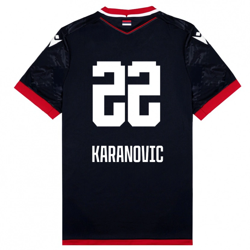 Danxen Dames Danilo Karanovic #22 Zwart Rood Uitshirt Uittenue 2025/26 T-Shirt België