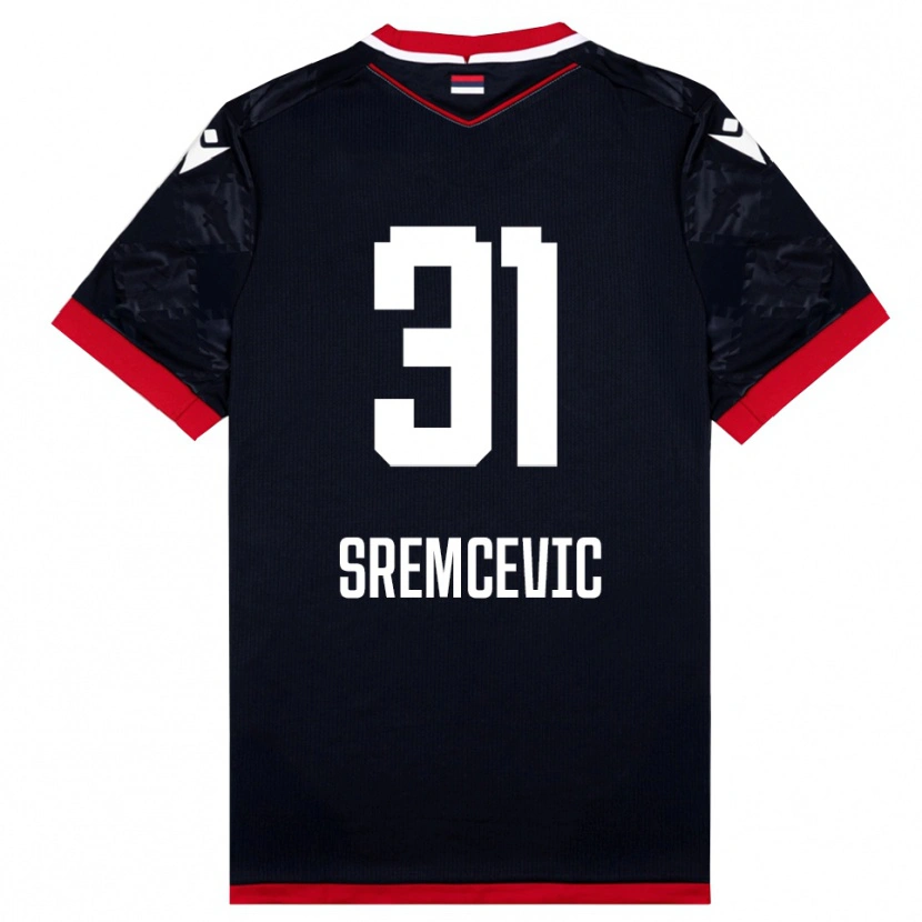 Danxen Dames Uros Sremcevic #31 Zwart Rood Uitshirt Uittenue 2025/26 T-Shirt België