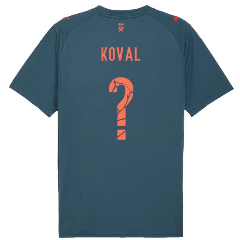 Danxen Dames Maksym Koval #0 Donkerblauw Rood Uitshirt Uittenue 2025/26 T-Shirt België