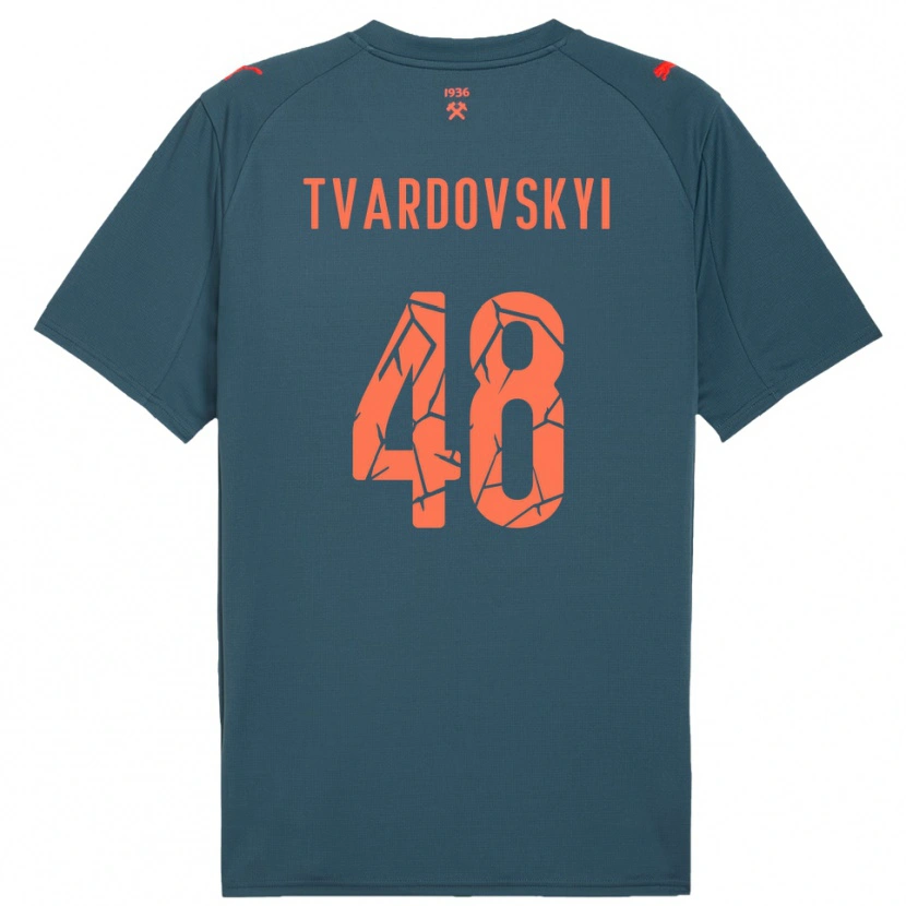Danxen Dames Denys Tvardovskyi #48 Donkerblauw Rood Uitshirt Uittenue 2025/26 T-Shirt België
