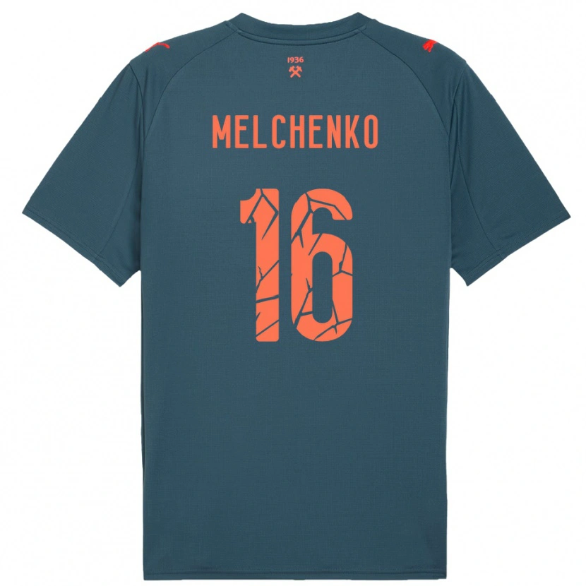 Danxen Dames Dmytro Melchenko #16 Donkerblauw Rood Uitshirt Uittenue 2025/26 T-Shirt België
