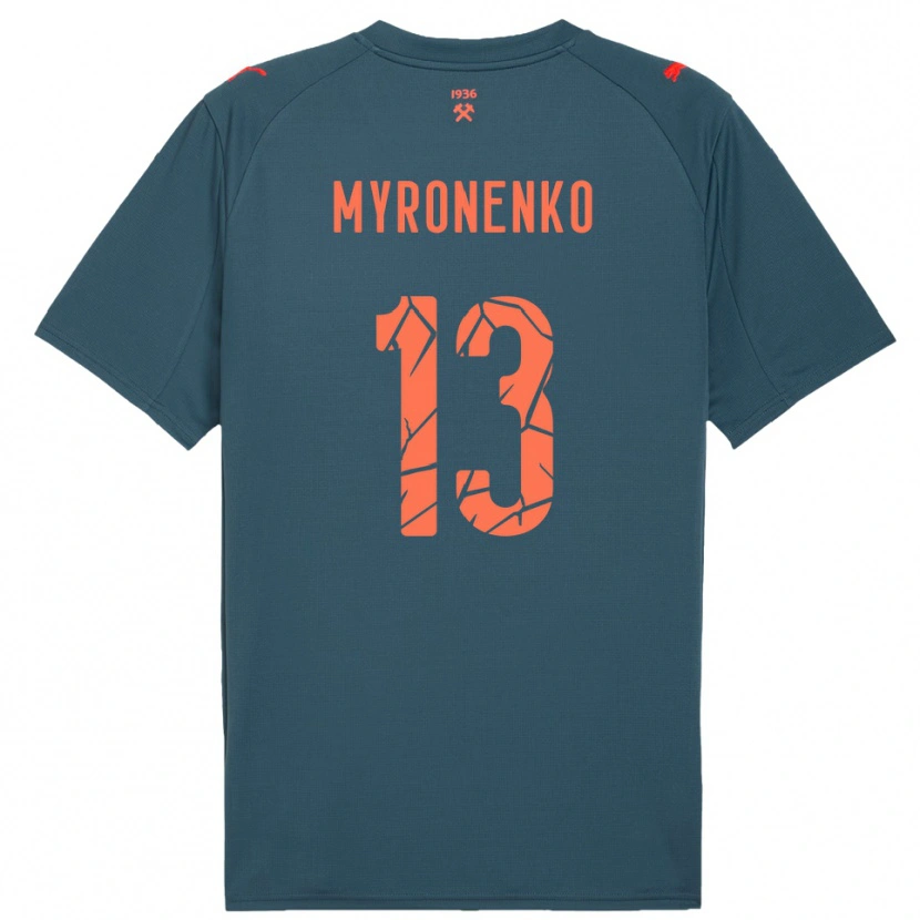 Danxen Dames Viktoriia Myronenko #13 Donkerblauw Rood Uitshirt Uittenue 2025/26 T-Shirt België