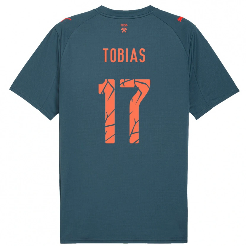 Danxen Dames Vinícius Tobias #17 Donkerblauw Rood Uitshirt Uittenue 2025/26 T-Shirt België