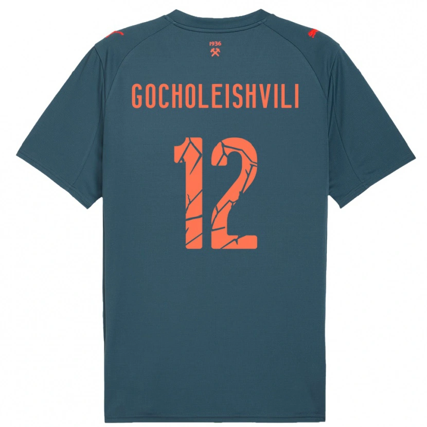 Danxen Dames Giorgi Gocholeishvili #12 Donkerblauw Rood Uitshirt Uittenue 2025/26 T-Shirt België
