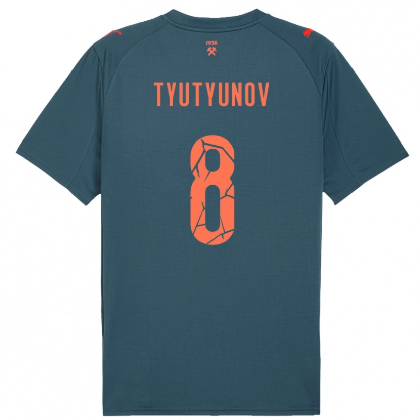 Danxen Dames Vladyslav Tyutyunov #8 Donkerblauw Rood Uitshirt Uittenue 2025/26 T-Shirt België