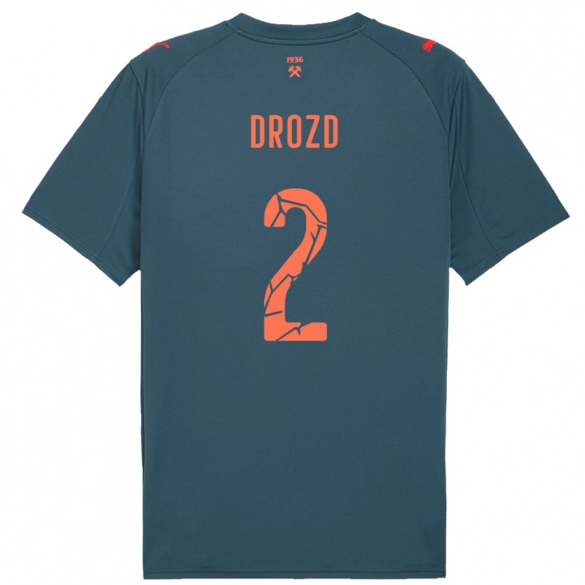 Danxen Dames Anton Drozd #2 Donkerblauw Rood Uitshirt Uittenue 2025/26 T-Shirt België