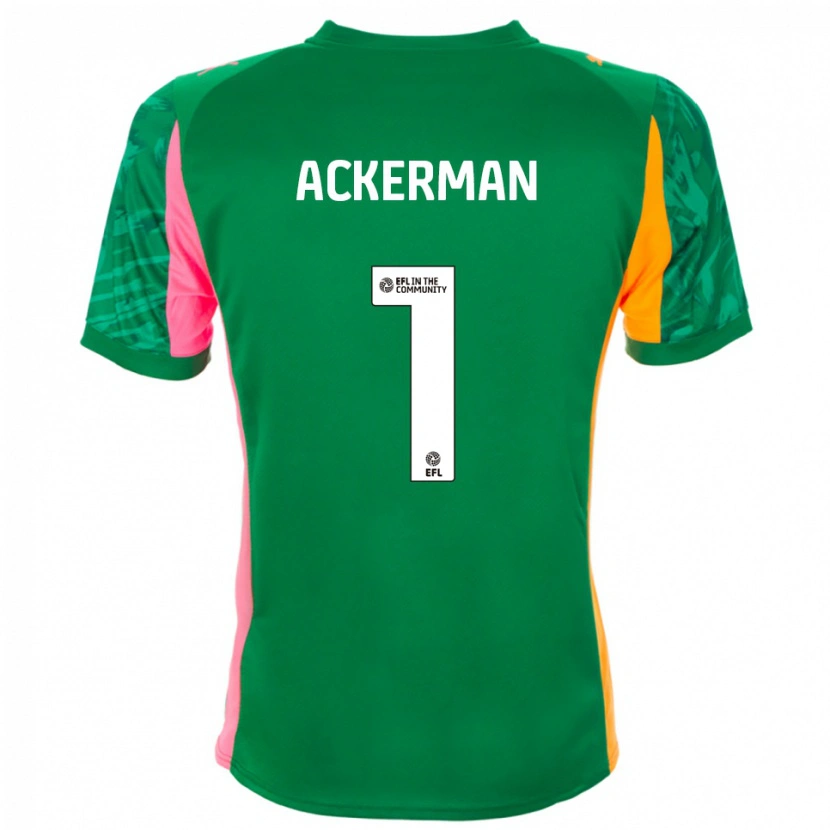 Danxen Kinderen Emily Ackerman #1 Groen Oranje Keepersshirt 2025/26 T-Shirt België