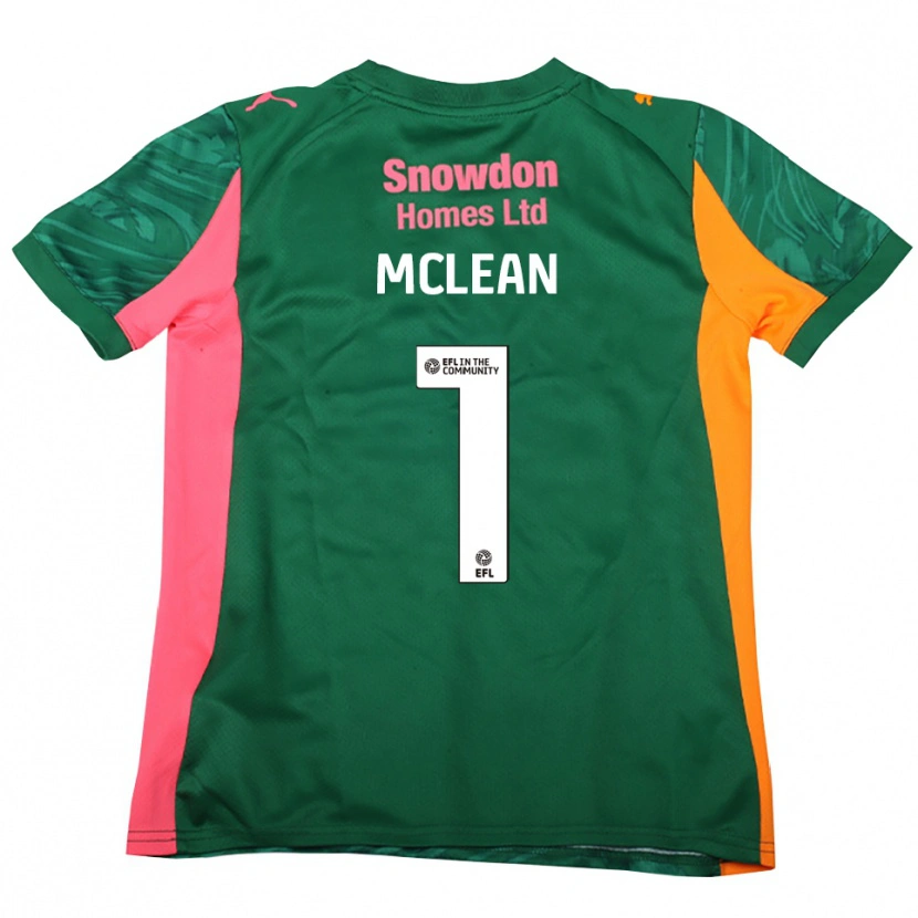 Danxen Kinderen Katie Mclean #1 Donkergroen Roze Keepersshirt 2025/26 T-Shirt België
