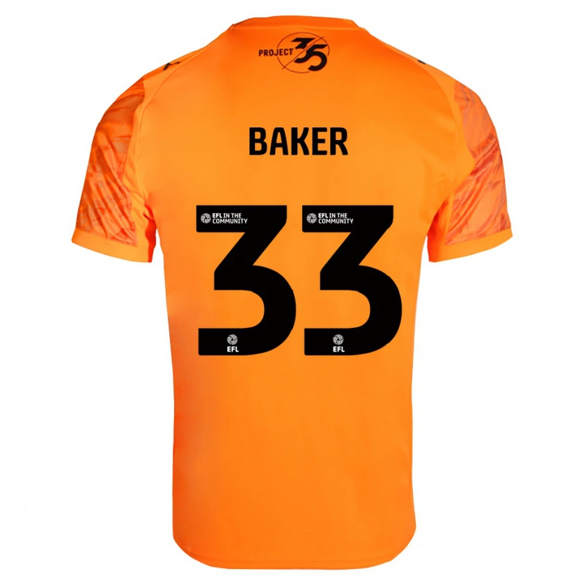 Danxen Kinderen Zak Baker #33 Oranje Zwart Keepersshirt 2025/26 T-Shirt België
