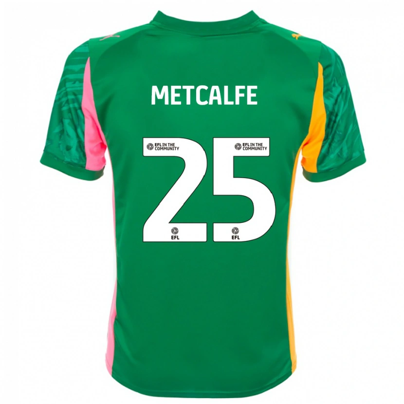 Danxen Kinderen Max Metcalfe #25 Groen Roze Wit Keepersshirt 2025/26 T-Shirt België