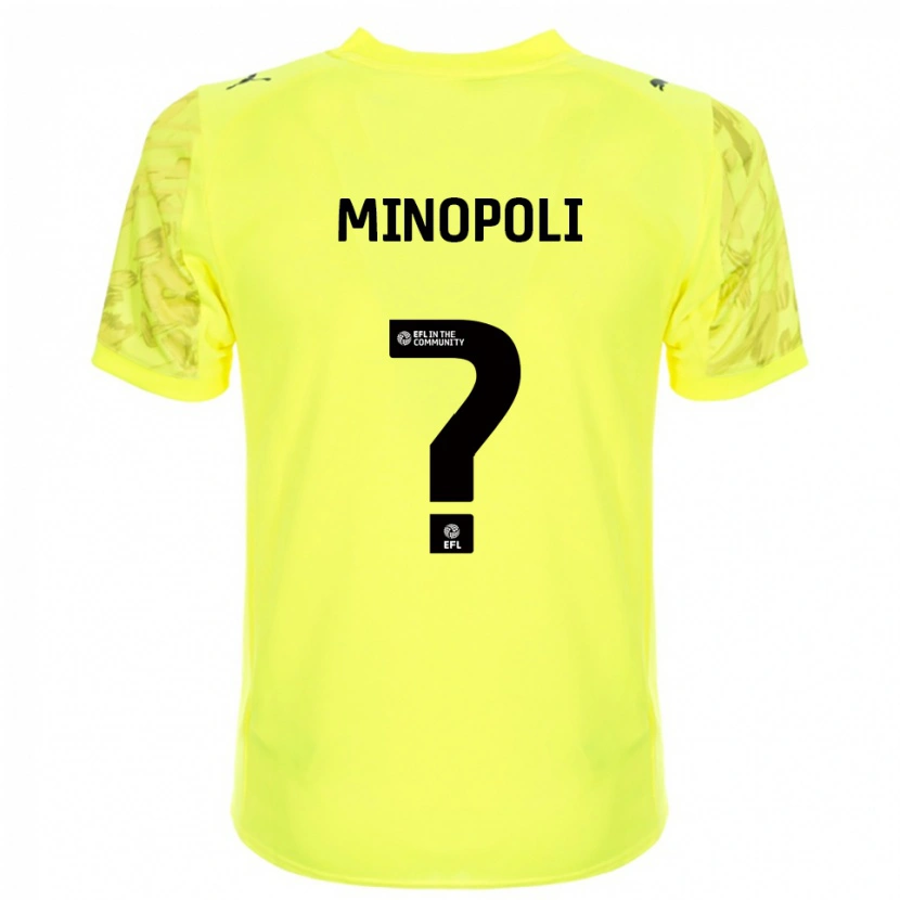 Danxen Kinderen Giovanni Minopoli #0 Geel Zwart Keepersshirt 2025/26 T-Shirt België