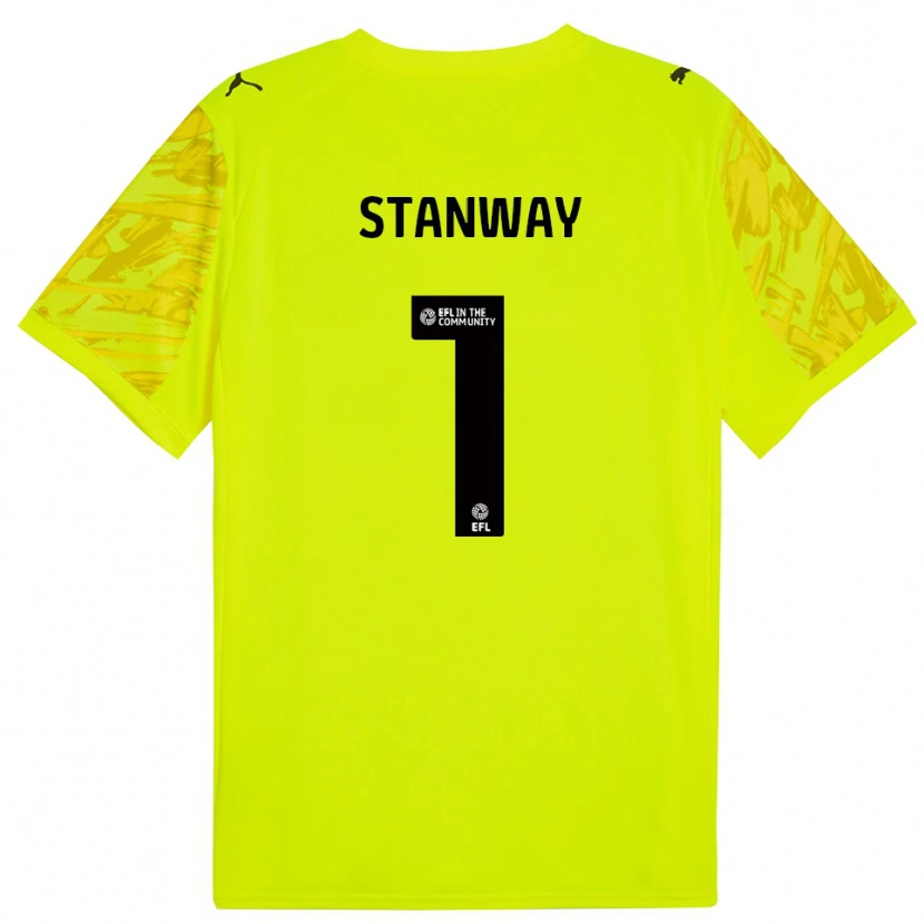 Danxen Kinderen Wyll Stanway #1 Geel Zwart Keepersshirt 2025/26 T-Shirt België