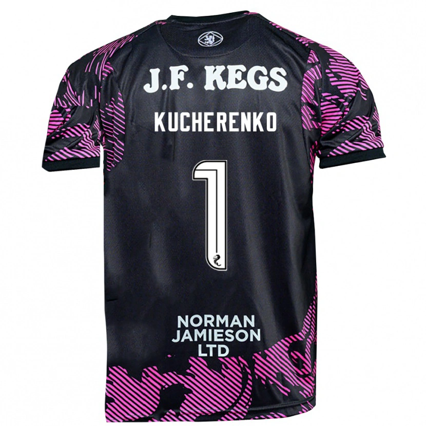 Danxen Kinderen Yevgeniy Kucherenko #1 Roze Zwart Keepersshirt 2025/26 T-Shirt België