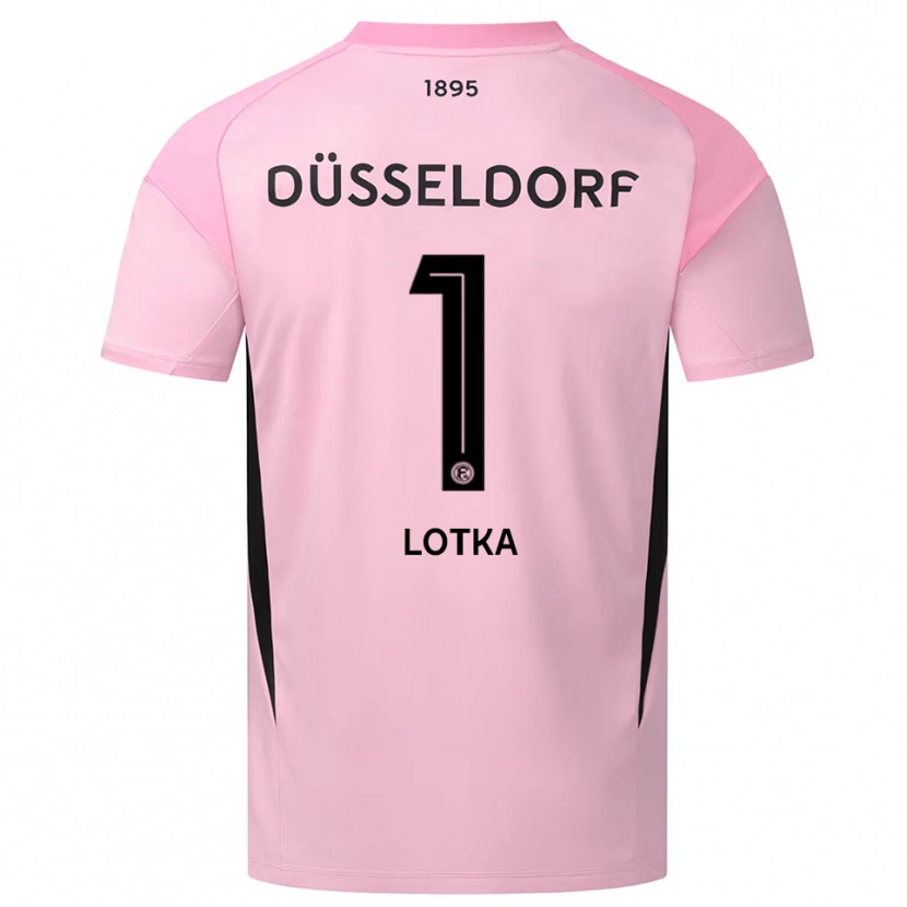 Danxen Kinderen Marcel Lotka #1 Roze Zwart Keepersshirt 2025/26 T-Shirt België