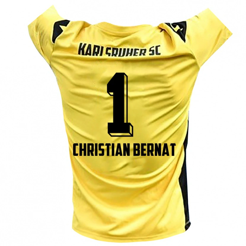 Danxen Kinderen Hans Christian Bernat #1 Geel Zwart Keepersshirt 2025/26 T-Shirt België