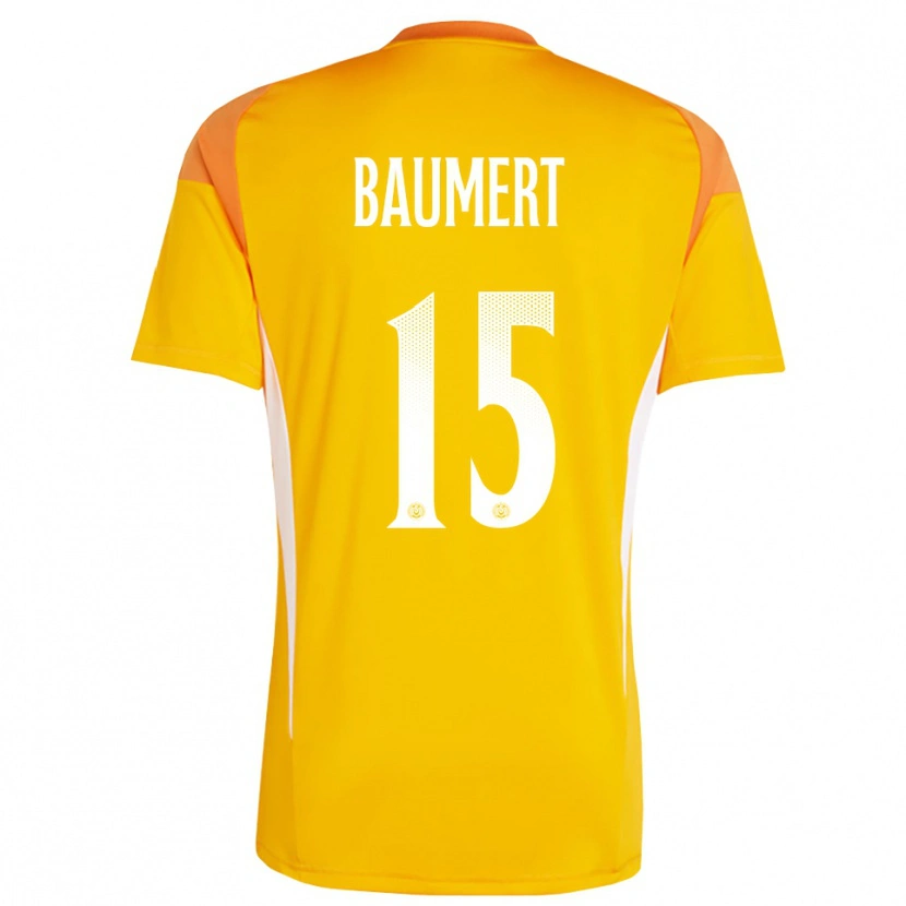 Danxen Kinderen Moritz Baumert #15 Oranje Wit Keepersshirt 2025/26 T-Shirt België