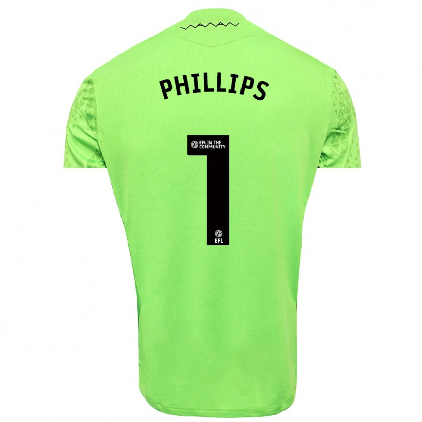 Danxen Kinderen Jack Phillips #1 Limoen Zwart Keepersshirt 2025/26 T-Shirt België