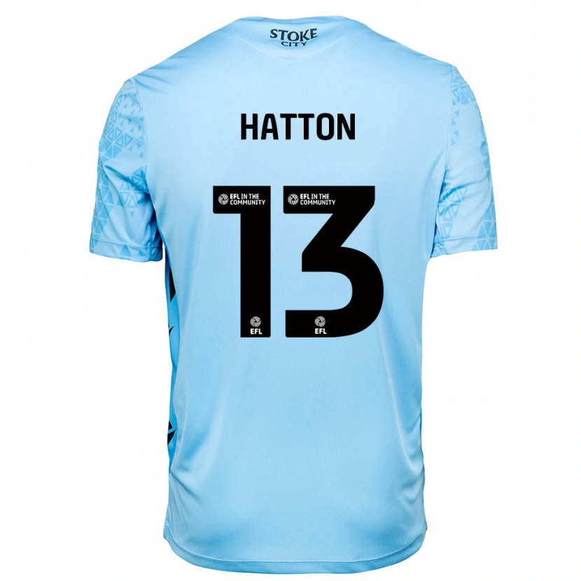 Danxen Kinderen Oscar Hatton #13 Hemelsblauw Zwart Keepersshirt 2025/26 T-Shirt België