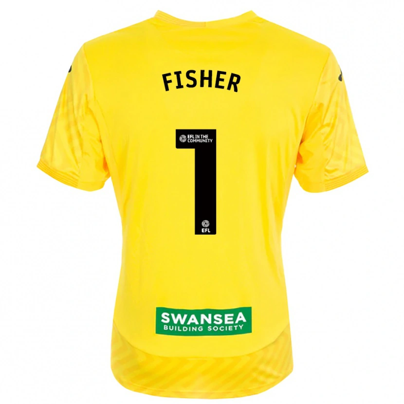 Danxen Kinderen Andy Fisher #1 Geel Zwart Keepersshirt 2025/26 T-Shirt België