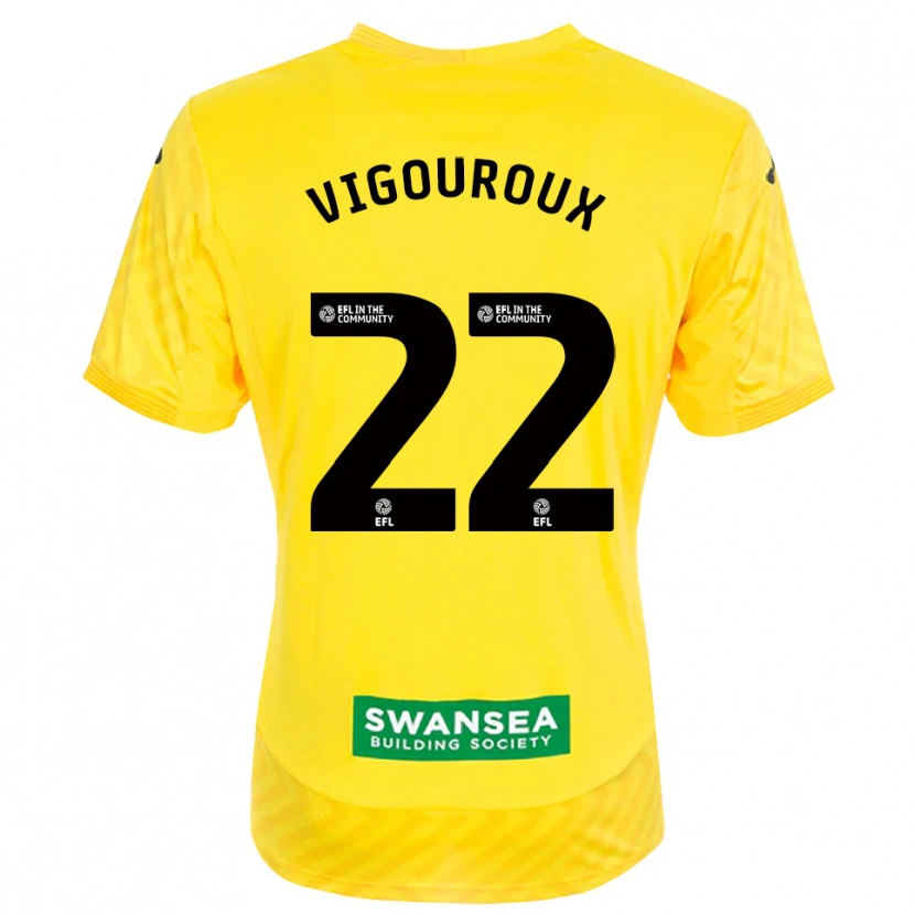 Danxen Kinderen Lawrence Vigouroux #22 Geel Zwart Keepersshirt 2025/26 T-Shirt België