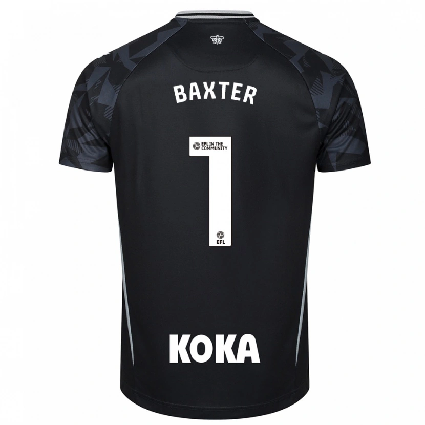 Danxen Kinderen Nathan Baxter #1 Zwart Blauw Keepersshirt 2025/26 T-Shirt België