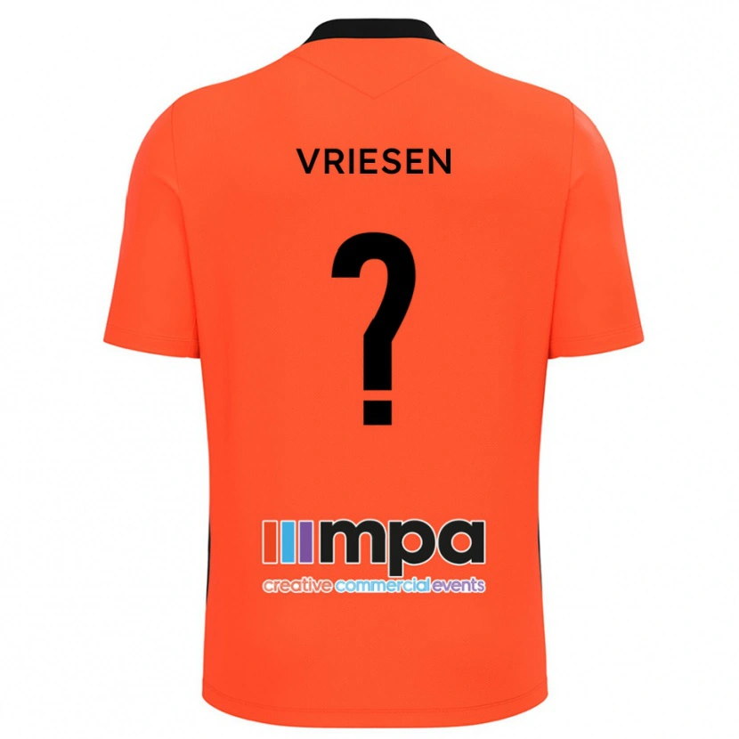 Danxen Kinderen Fabian Vriesen #0 Oranje Zwart Keepersshirt 2025/26 T-Shirt België