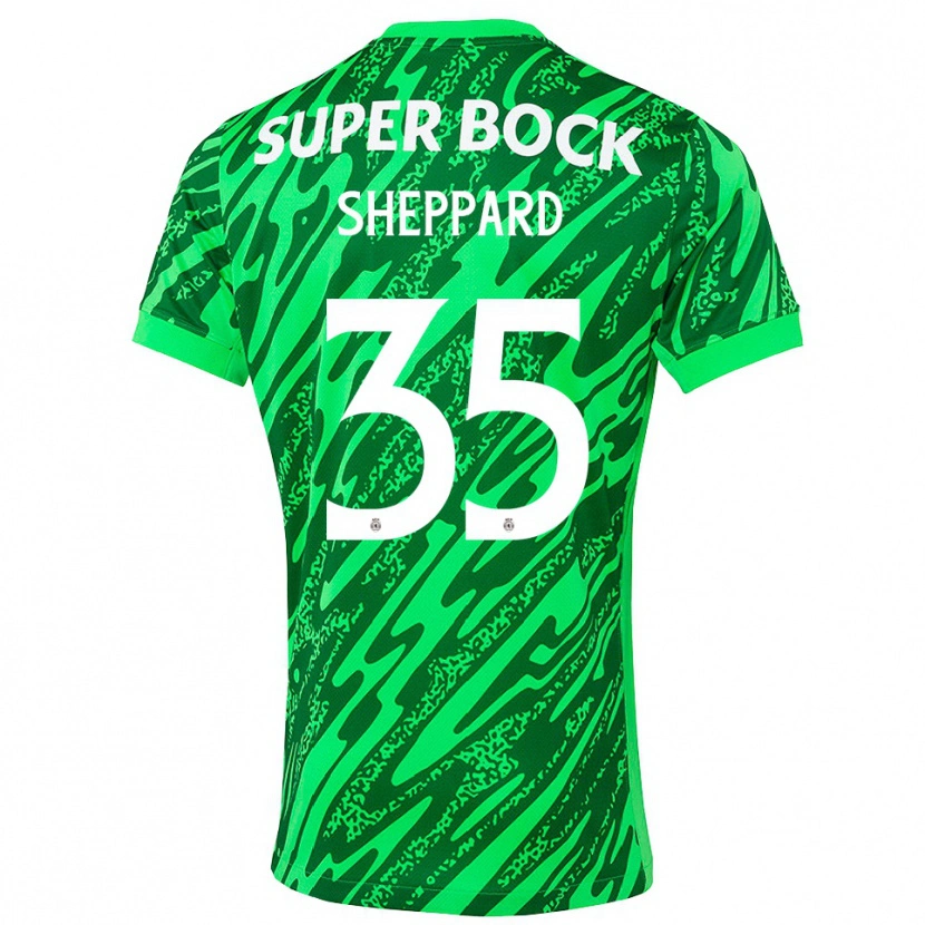 Danxen Kinderen Catriona Sheppard #35 Groen Wit Keepersshirt 2025/26 T-Shirt België