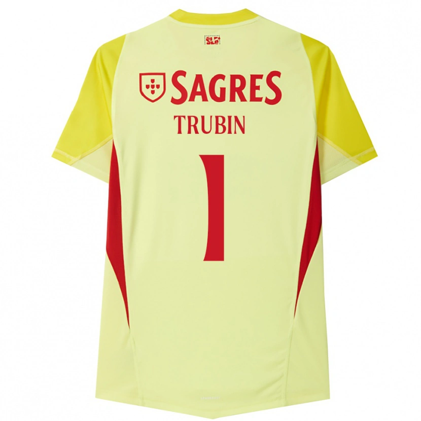 Danxen Kinderen Anatoliy Trubin #1 Geel Rood Keepersshirt 2025/26 T-Shirt België