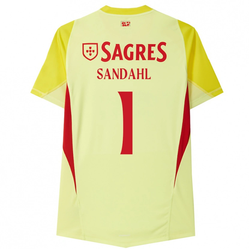 Danxen Kinderen Alexander Sandahl #1 Geel Rood Keepersshirt 2025/26 T-Shirt België