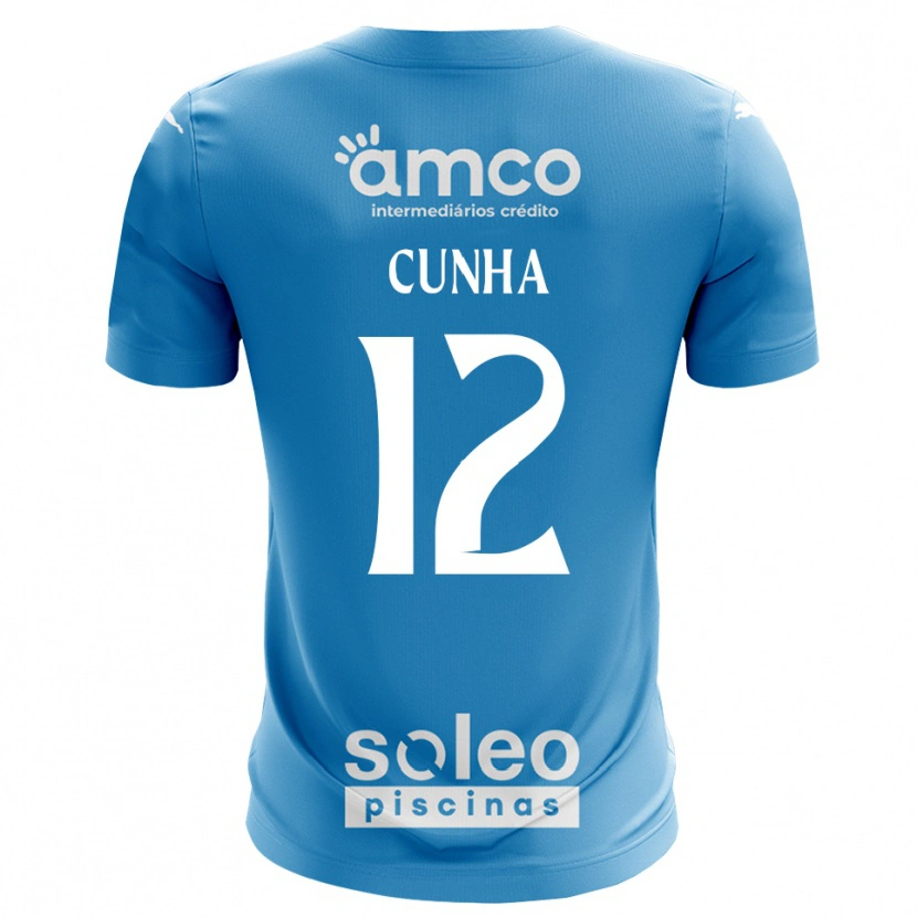 Danxen Kinderen Romário Cunha #12 Blauw Wit Keepersshirt 2025/26 T-Shirt België