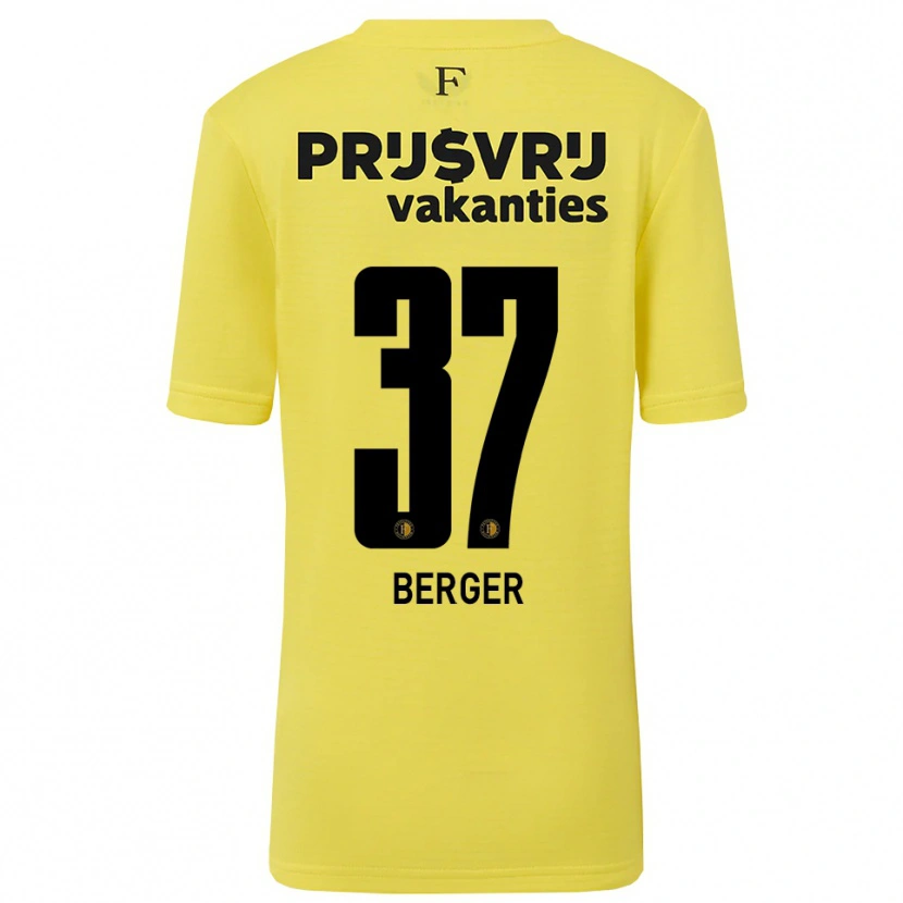 Danxen Kinderen Mannou Berger #37 Geel Zwart Keepersshirt 2025/26 T-Shirt België