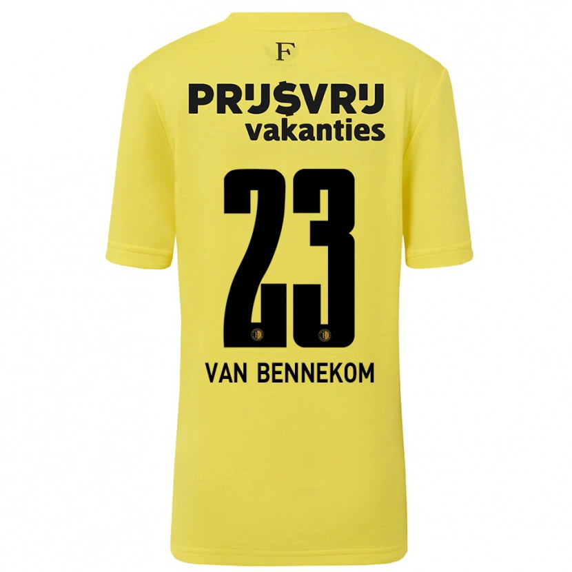 Danxen Kinderen Duron van Bennekom #23 Geel Zwart Keepersshirt 2025/26 T-Shirt België