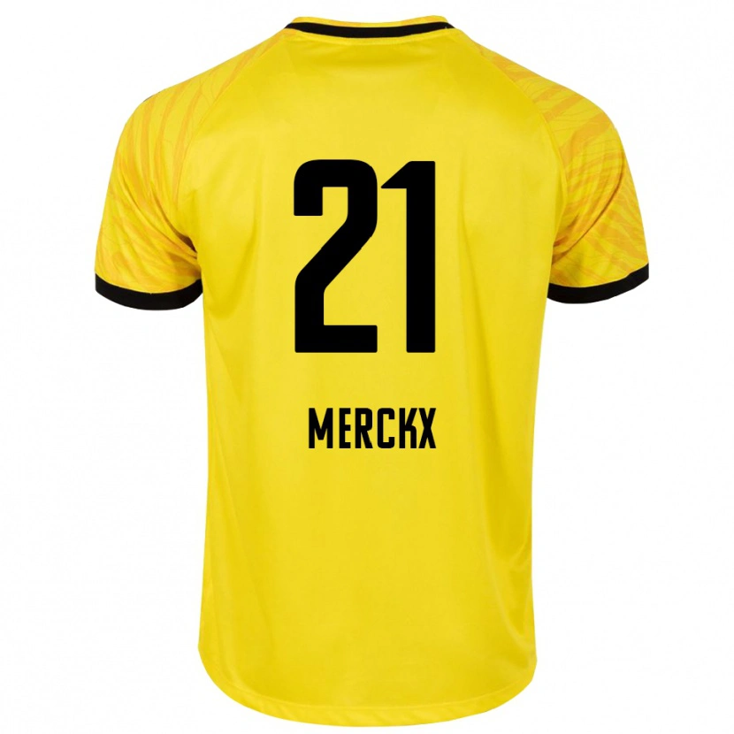 Danxen Kinderen Matti Merckx #21 Geel Zwart Keepersshirt 2025/26 T-Shirt België