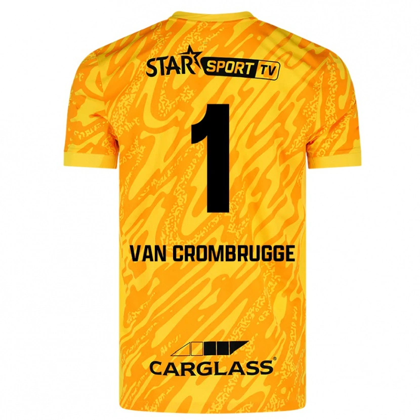 Danxen Kinderen Hendrik Van Crombrugge #1 Oranje Geel Zwart Keepersshirt 2025/26 T-Shirt België