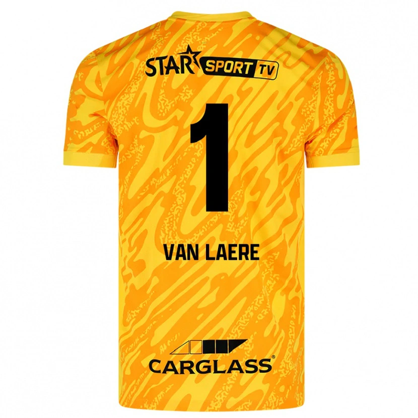 Danxen Kinderen Daan Van Laere #1 Oranje Geel Zwart Keepersshirt 2025/26 T-Shirt België