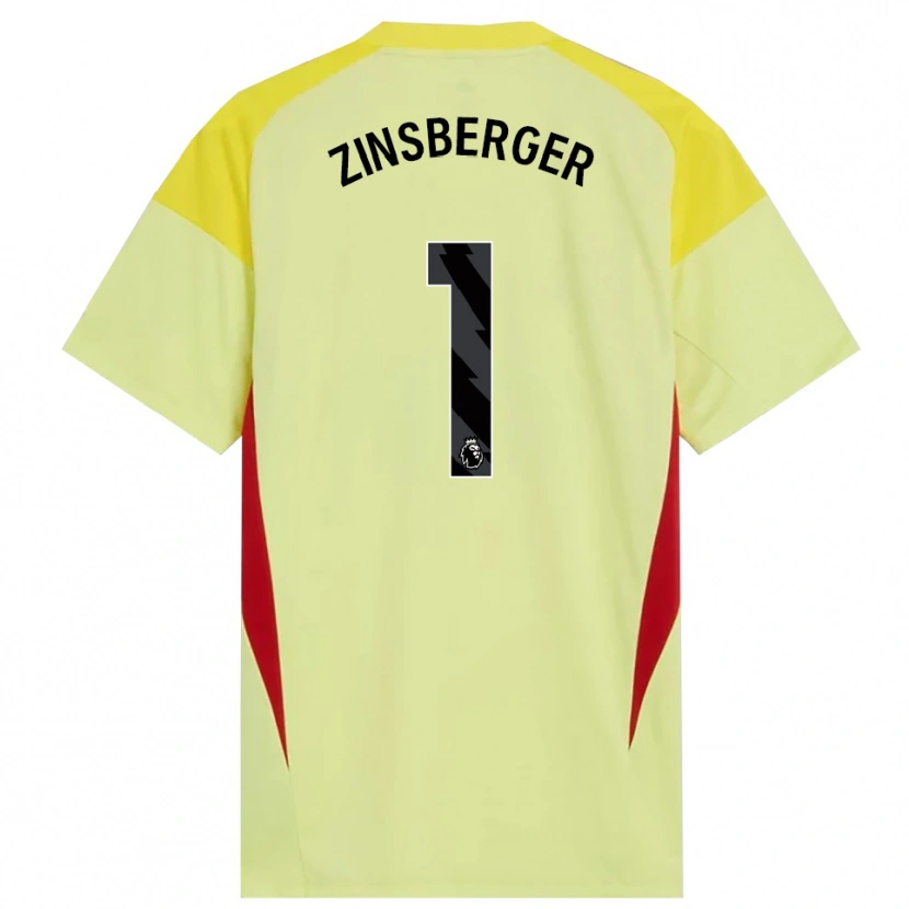 Danxen Kinderen Manuela Zinsberger #1 Geel Rood Zwart Keepersshirt 2025/26 T-Shirt België