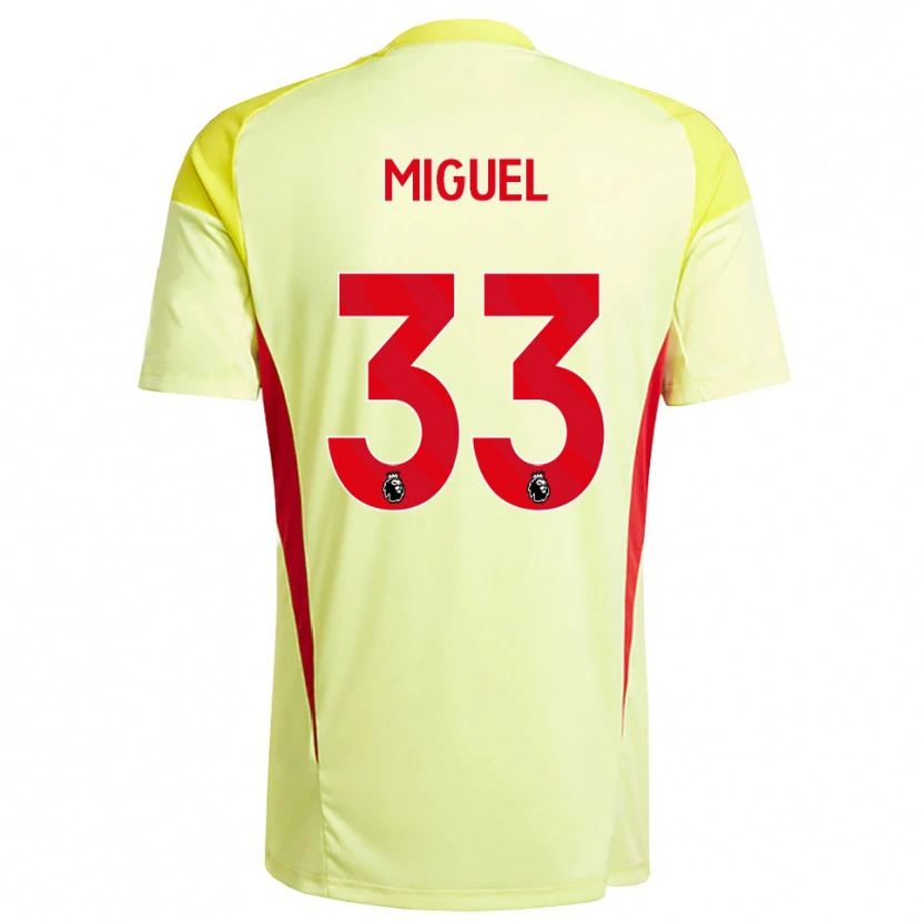 Danxen Kinderen Carlos Miguel #33 Lichtgeel Oranje Keepersshirt 2025/26 T-Shirt België