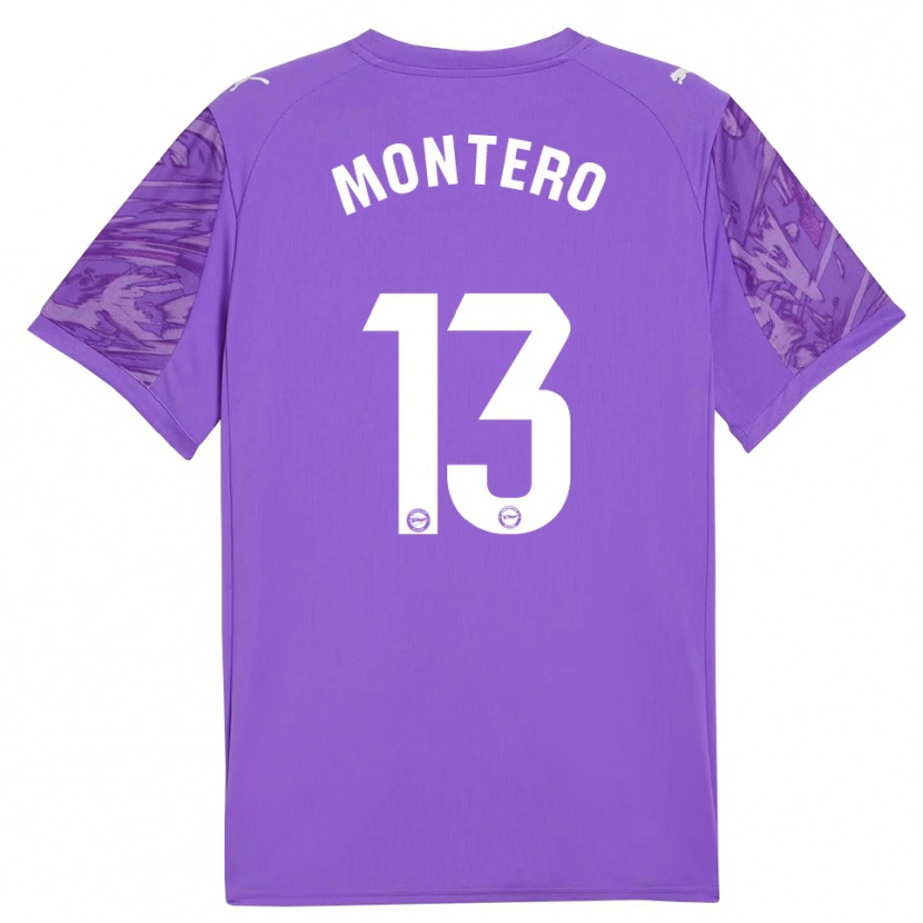 Danxen Kinderen Rubén Montero #13 Paars Wit Keepersshirt 2025/26 T-Shirt België
