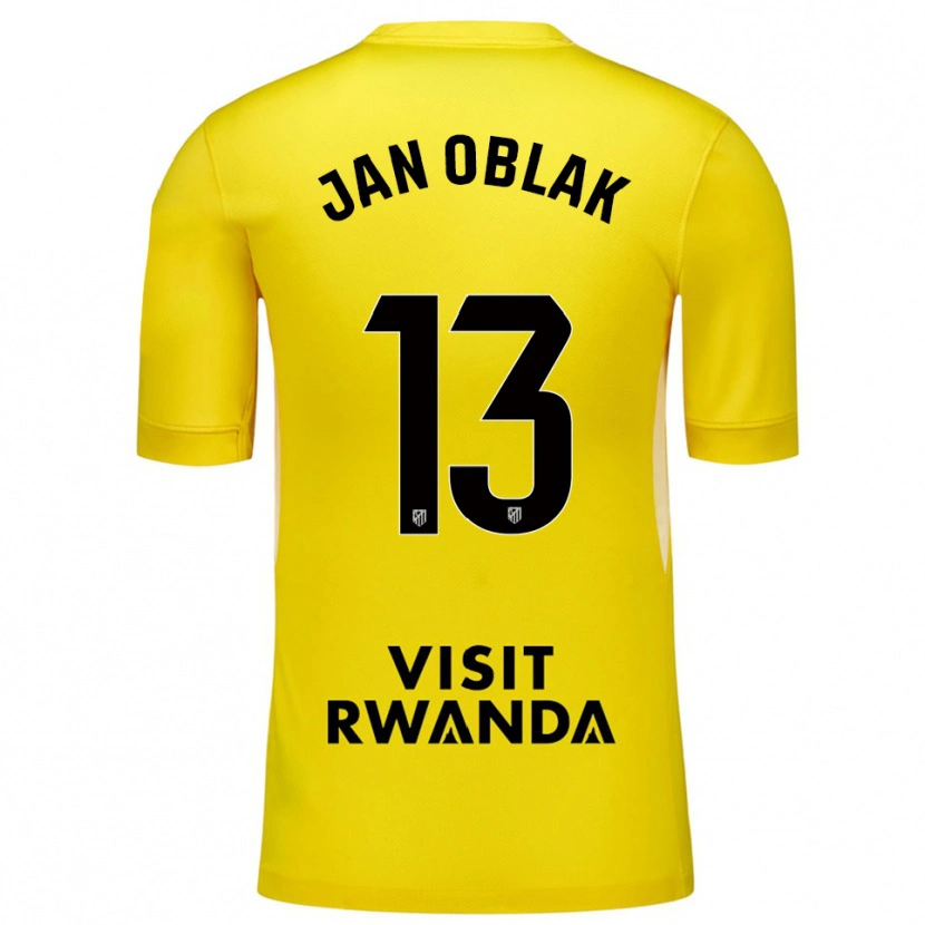 Danxen Kinderen Jan Oblak #13 Geel Zwart Keepersshirt 2025/26 T-Shirt België