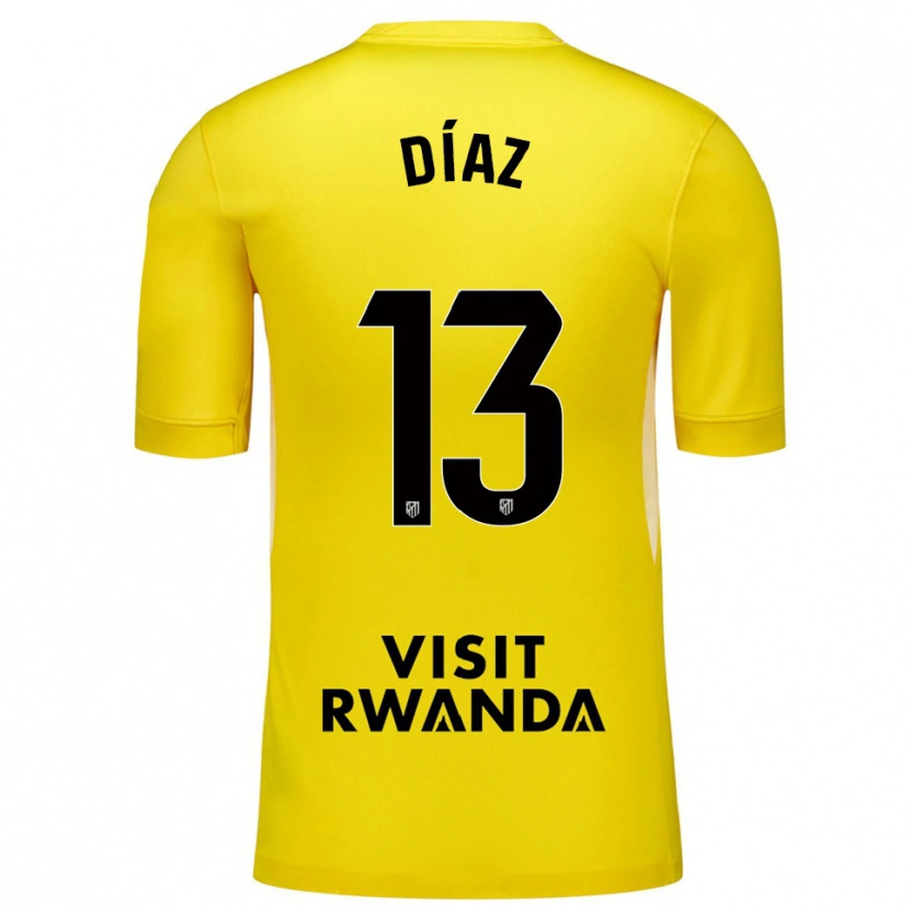 Danxen Kinderen Diego Díaz #13 Geel Zwart Keepersshirt 2025/26 T-Shirt België